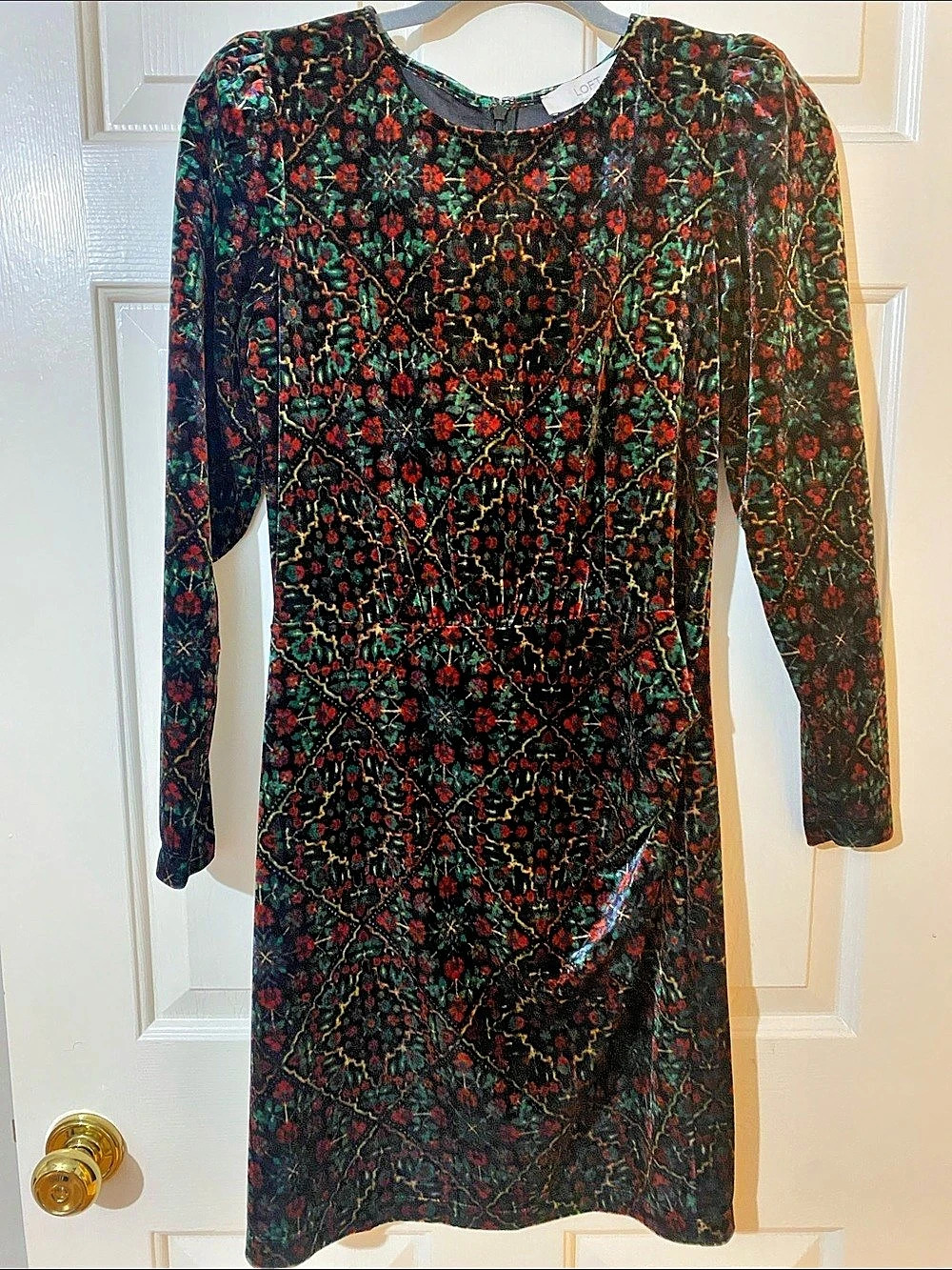 LOFT Velvet Floral Mini Dress NWT